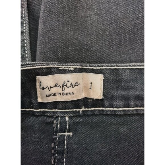 Love Fire Black High Waisted Denim Long Skirt with Pockets, Size 1, NWT - Picture 3 of 8